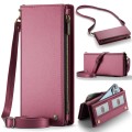CaseMe ME10 Universal Wallet Phone Case with Lanyard(Wine Red)