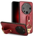 For Huawei Mate 60 RS Ultimate Wristband Leather Back Phone Case(Red)