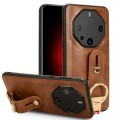 For Huawei Mate 60 RS Ultimate Wristband Leather Back Phone Case(Brown)