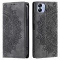 For Samsung Galaxy A04e 4G/F04/M04 Totem Embossed Magnetic Leather Phone Case(Grey)