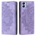 For Samsung Galaxy A04e 4G/F04/M04 Totem Embossed Magnetic Leather Phone Case(Purple)
