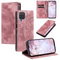 For Samsung Galaxy A12 5G/M12/F12 Totem Embossed Magnetic Leather Phone Case(Rose Gold)