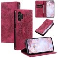 For Samsung Galaxy A13 4G / 5G Totem Embossed Magnetic Leather Phone Case(Red)