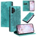 For Samsung Galaxy A13 4G / 5G Totem Embossed Magnetic Leather Phone Case(Green)