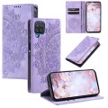 For Samsung Galaxy A22 4G / M32 4G Totem Embossed Magnetic Leather Phone Case(Purple)