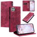 For Samsung Galaxy A22 5G / A22s 5G Totem Embossed Magnetic Leather Phone Case(Red)