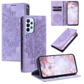 For Samsung Galaxy A23 4G / F23 5G Totem Embossed Magnetic Leather Phone Case(Purple)