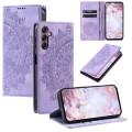 For Samsung Galaxy A24 4G Totem Embossed Magnetic Leather Phone Case(Purple)