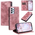 For Samsung Galaxy A33 5G Totem Embossed Magnetic Leather Phone Case(Rose Gold)