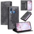 For Samsung Galaxy A40 Totem Embossed Magnetic Leather Phone Case(Grey)