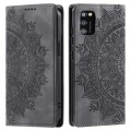 For Samsung Galaxy A41 Totem Embossed Magnetic Leather Phone Case(Grey)