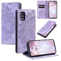 For Samsung Galaxy A51 5G Totem Embossed Magnetic Leather Phone Case(Purple)