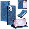 For Samsung Galaxy A52 4G / 5G Totem Embossed Magnetic Leather Phone Case(Blue)