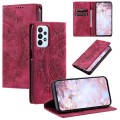 For Samsung Galaxy A72 Totem Embossed Magnetic Leather Phone Case(Red)