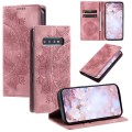 For Samsung Galaxy S10+ Totem Embossed Magnetic Leather Phone Case(Rose Gold)