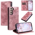 For Samsung Galaxy S21 FE 5G Totem Embossed Magnetic Leather Phone Case(Rose Gold)