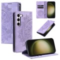 For Samsung Galaxy S23 5G Totem Embossed Magnetic Leather Phone Case(Purple)