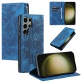 For Samsung Galaxy S23 Ultra 5G Totem Embossed Magnetic Leather Phone Case(Blue)
