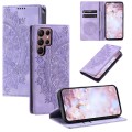 For Samsung Galaxy S24 Ultra 5G Totem Embossed Magnetic Leather Phone Case(Purple)
