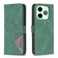For Infinix Hot 40i Magnetic Buckle Rhombus Texture Leather Phone Case(Green)