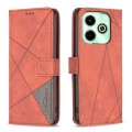 For Infinix Hot 40i Magnetic Buckle Rhombus Texture Leather Phone Case(Brown)