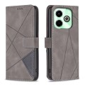 For Infinix Hot 40i Magnetic Buckle Rhombus Texture Leather Phone Case(Grey)