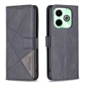 For Infinix Hot 40i Magnetic Buckle Rhombus Texture Leather Phone Case(Black)