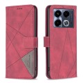 For Infinix Note 40 4G Magnetic Buckle Rhombus Texture Leather Phone Case(Red)