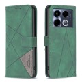 For Infinix Note 40 4G Magnetic Buckle Rhombus Texture Leather Phone Case(Green)