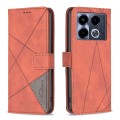 For Infinix Note 40 4G Magnetic Buckle Rhombus Texture Leather Phone Case(Brown)