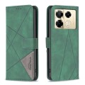 For Infinix Note 40 Pro 4G/5G/40 Pro+ 5G Magnetic Buckle Rhombus Texture Leather Phone Case(Green)