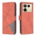 For Infinix Note 40 Pro 4G/5G/40 Pro+ 5G Magnetic Buckle Rhombus Texture Leather Phone Case(Brown)
