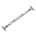 For Apple Watch SE 2023 44mm Diamond Hearts Metal Chain Watch Band(Silver)
