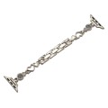 For Apple Watch Series 9 45mm Diamond Hearts Metal Chain Watch Band(Starlight)