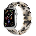 For Apple Watch Series 9 45mm Stretch Rope Resin Watch Band(Dark Brown White)