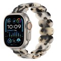 For Apple Watch Ultra 49mm Stretch Rope Resin Watch Band(Dark Brown White)