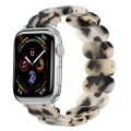 For Apple Watch Series 3 38mm Stretch Rope Resin Watch Band(Dark Brown White)