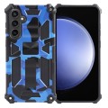 For Samsung Galaxy S24+ 5G Camouflage Armor Kickstand TPU + PC Magnetic Phone Case(Dark Blue)