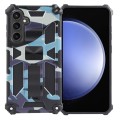For Samsung Galaxy S24+ 5G Camouflage Armor Kickstand TPU + PC Magnetic Phone Case(Light Blue)