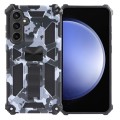 For Samsung Galaxy S24+ 5G Camouflage Armor Kickstand TPU + PC Magnetic Phone Case(Grey)