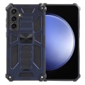 For Samsung Galaxy S23 FE 5G Armor Shockproof TPU + PC Magnetic Phone Case with Holder(Blue)