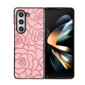 For Samsung Galaxy Z Fold3 Impression Flower Pattern Protective Phone Case(Pink)