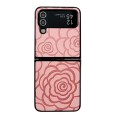 For Samsung Galaxy Z Flip4 Impression Flower Pattern Protective Phone Case(Pink)