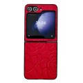 For Samsung Galaxy Z Flip5 Impression Flower Pattern Protective Phone Case(Red)