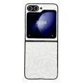 For Samsung Galaxy Z Flip5 Impression Flower Pattern Protective Phone Case(White)