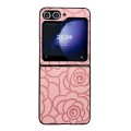 For Samsung Galaxy Z Flip5 Impression Flower Pattern Protective Phone Case(Pink)