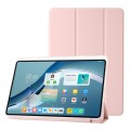 For Huawei Matepad 11 Pro 2024 Clear Acrylic 3-Fold Leather Tablet Case(Pink)