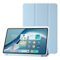 For Huawei Matepad 11 Pro 2024 Clear Acrylic 3-Fold Leather Tablet Case(Ice Blue)