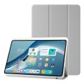 For Huawei MatePad Pro 13.2 2023 Clear Acrylic 3-Fold Leather Tablet Case(Grey)