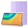 For Huawei MatePad Pro 13.2 2023 Clear Acrylic 3-Fold Leather Tablet Case(Purple)